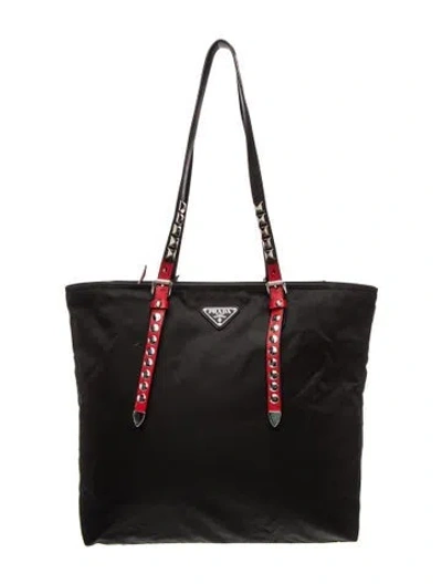 Pre-owned Prada Tessuto Nylon Tote In Black