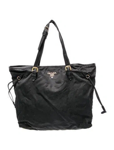 Pre-owned Prada Tessuto Nylon Tote In Black