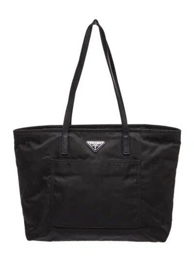 Pre-owned Prada Tessuto Nylon Tote In Black