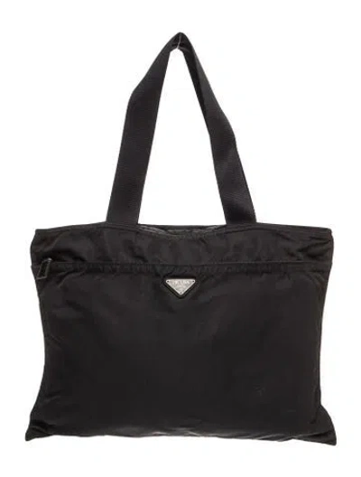 Pre-owned Prada Tessuto Nylon Tote In Black