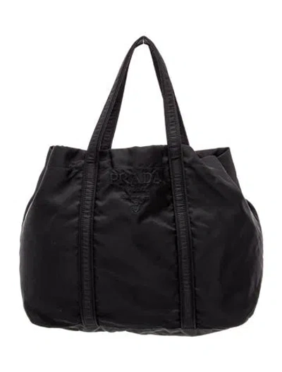 Pre-owned Prada Tessuto Nylon Tote In Black