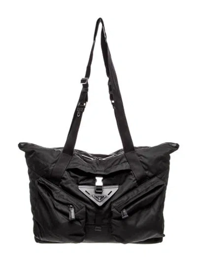 Pre-owned Prada Tessuto Nylon Tote In Black