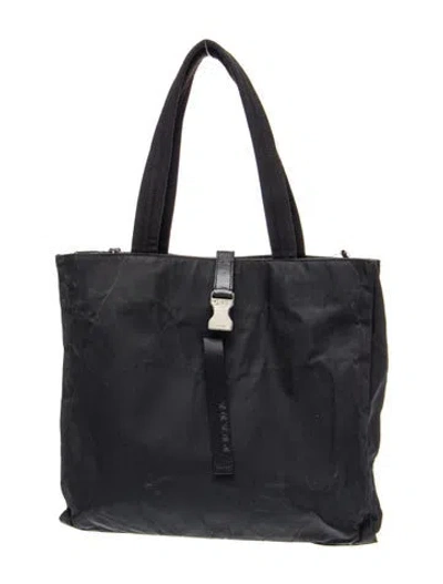 Pre-owned Prada Tessuto Nylon Tote In Blue
