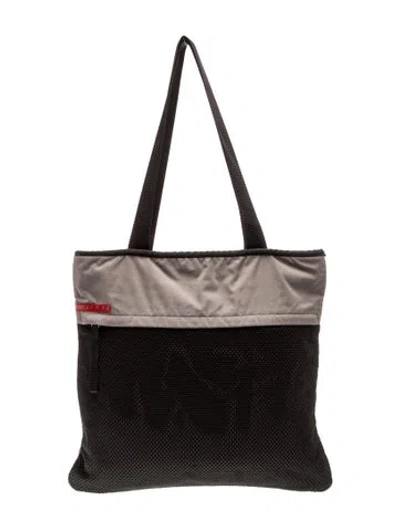 Pre-owned Prada Tessuto Nylon Tote In Gray