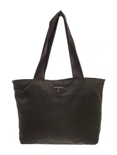 Pre-owned Prada Tessuto Nylon Tote In Green