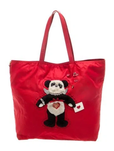 Pre-owned Prada Tessuto Nylon Tote In Red