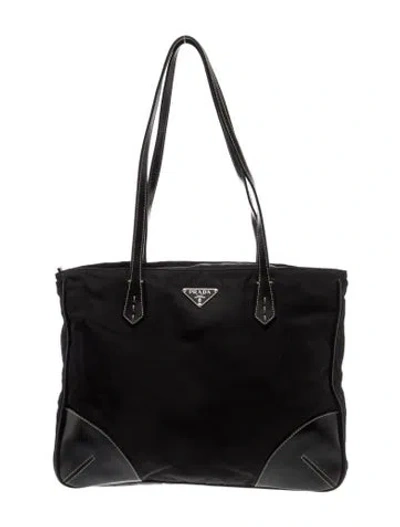 Pre-owned Prada Tessuto Nylon Tote Vintage In Black