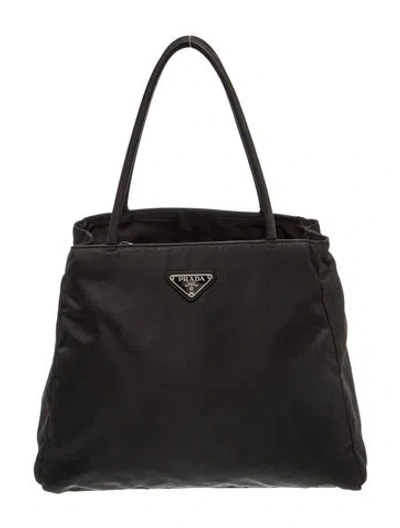 Pre-owned Prada Tessuto Nylon Tote Vintage In Black