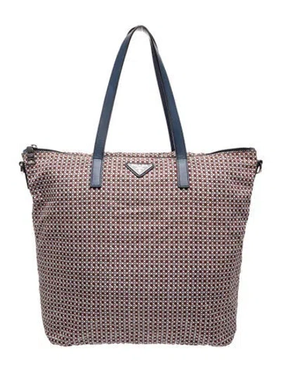 Pre-owned Prada Tessuto Nylon Tote In White