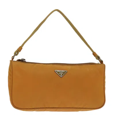 Prada Tessuto Orange Canvas Clutch Bag ()