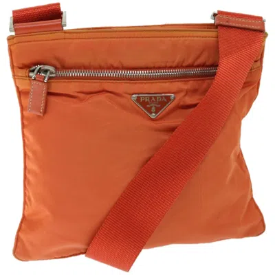 Prada Tessuto Orange Synthetic Shoulder Bag ()