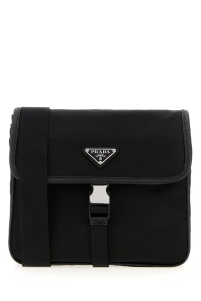 PRADA BORSA A TRACOLLA IN RE-NYLON NERO  UOMO