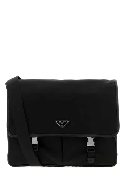 Prada Black Canvas Shopping Bag Nero Borse A Mano