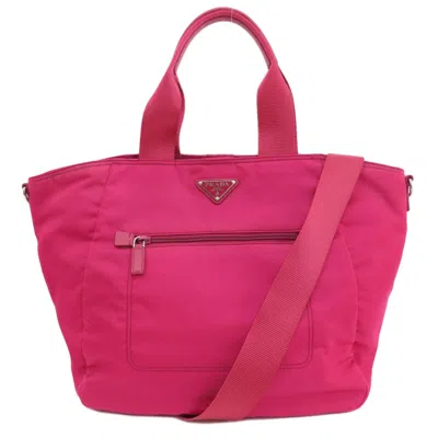 Prada Tessuto Pink Synthetic Tote Bag ()