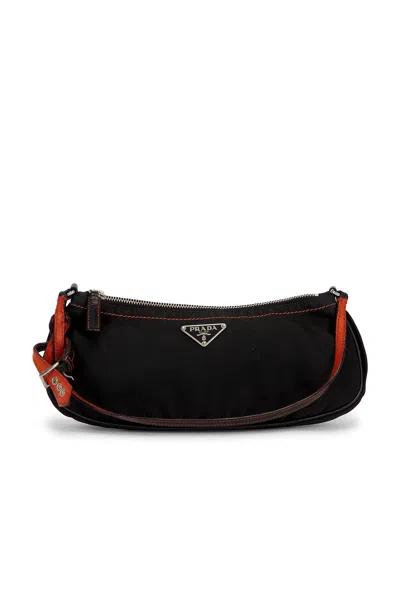 Pre-owned Prada Tessuto Pochette Shoulder Bag In Black