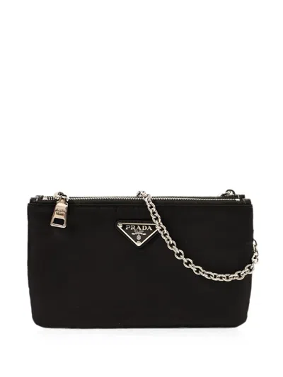 Pre-owned Prada Tessuto Pocket Shoulder Bag In Black
