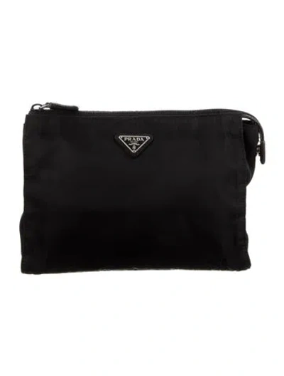 Pre-owned Prada Tessuto Pouch In Black