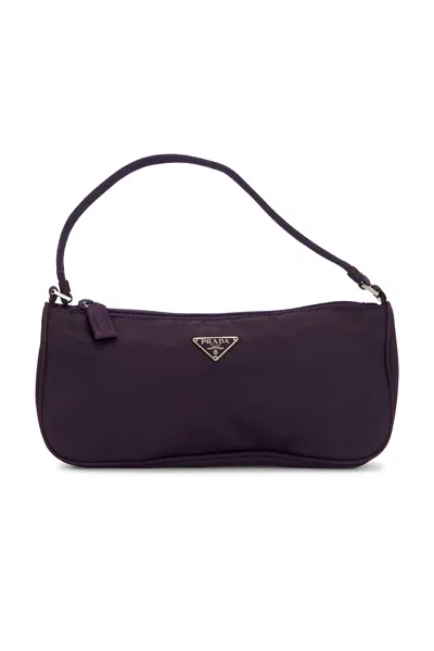 Pre-owned Prada Tessuto Pouch In Purple