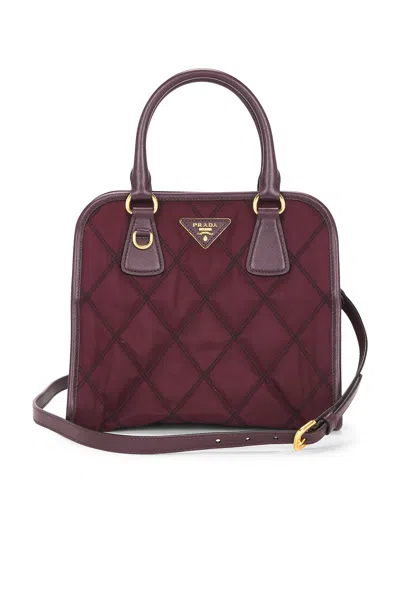 Pre-owned Prada Tessuto Quilted Nylon Handbag In Red