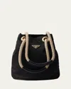Prada Tessuto Rope Bucket Bag In Black