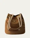 Prada Tessuto Rope Bucket Bag In F0134 Brandy