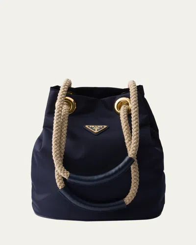 Prada Tessuto Rope Bucket Bag In F0216 Baltico