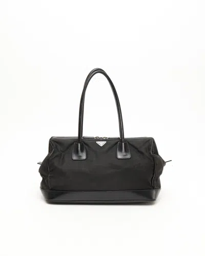 Prada Tessuto Shoulder Bag In Black