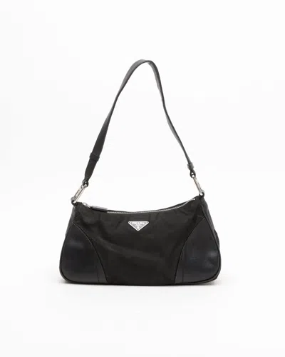 Prada Tessuto Shoulder Bag In Black