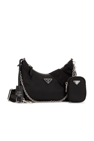 Pre-owned Prada Tessuto Shoulder Bag In Black