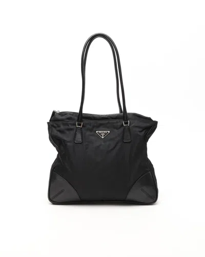 Prada Tessuto Shoulder Bag In Black