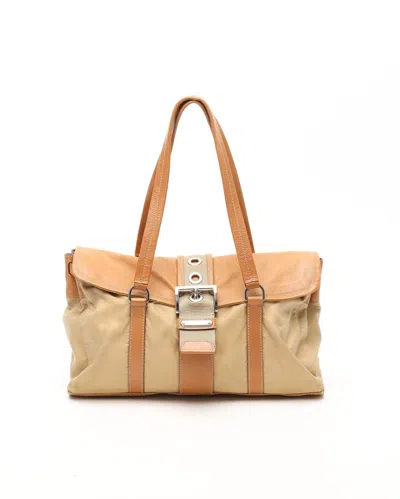 Prada Tessuto Shoulder Bag In Brown