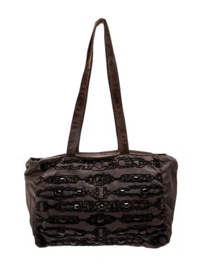 Pre-owned Prada Tessuto Shoulder Bag In Brown