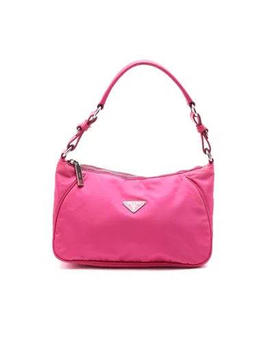 Prada Tessuto Shoulder Bag In Red