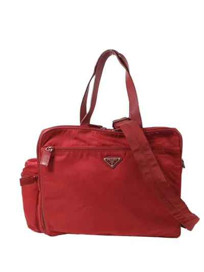 Pre-owned Prada Tessuto Shoulder Bag In Red