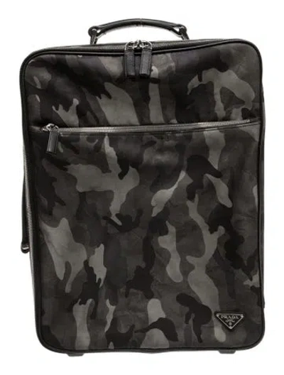 Pre-owned Prada Tessuto Suitcase In Green