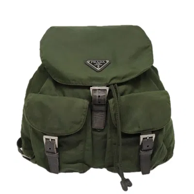Pre-owned Prada Tessuto Synthetic Backpack Bag () In Green