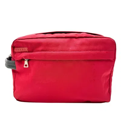Prada Tessuto Synthetic Clutch Bag () In Red