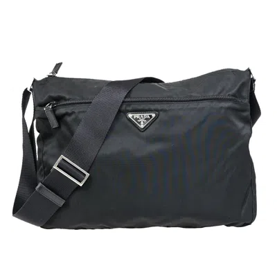 Pre-owned Prada Tessuto Synthetic Shoulder Bag () In Black