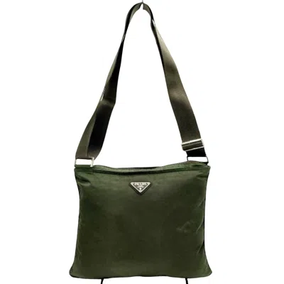 Prada Tessuto Synthetic Shoulder Bag () In Green