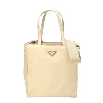 Prada Tessuto Synthetic Tote Bag () In Beige