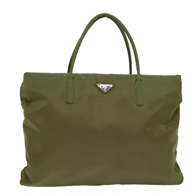 Pre-owned Prada Tessuto Synthetic Tote Bag () In Green