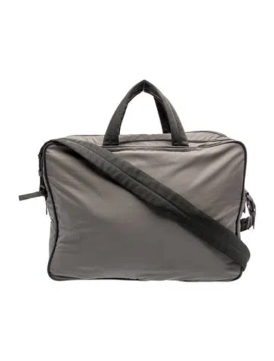 Pre-owned Prada Tessuto Tessuto Messenger Bag In Gray