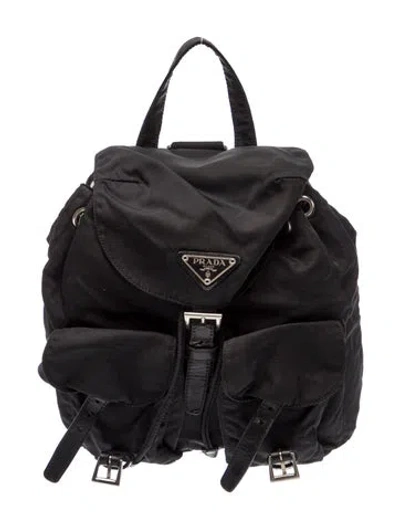 Pre-owned Prada Tessuto Tessuto Nylon Backpack In Black