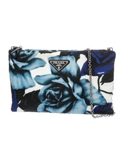 Pre-owned Prada Tessuto Tessuto Stampato Bag In Blue