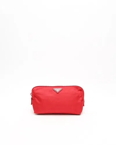 Prada Tessuto Toiletry Bag In Red