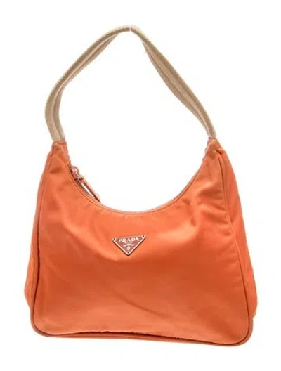 Pre-owned Prada Tessuto Top Handle Bag In Orange