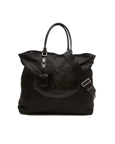 Pre-owned Prada Tessuto Tote Bag In Black