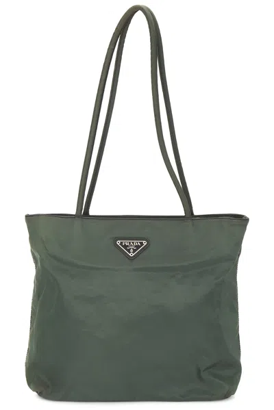 Pre-owned Prada Tessuto Tote Bag In Green