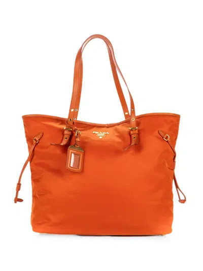 Pre-owned Prada Tessuto Tote Bag In Orange