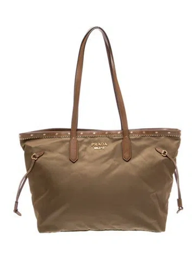 Pre-owned Prada Tessuto Tote In Brown